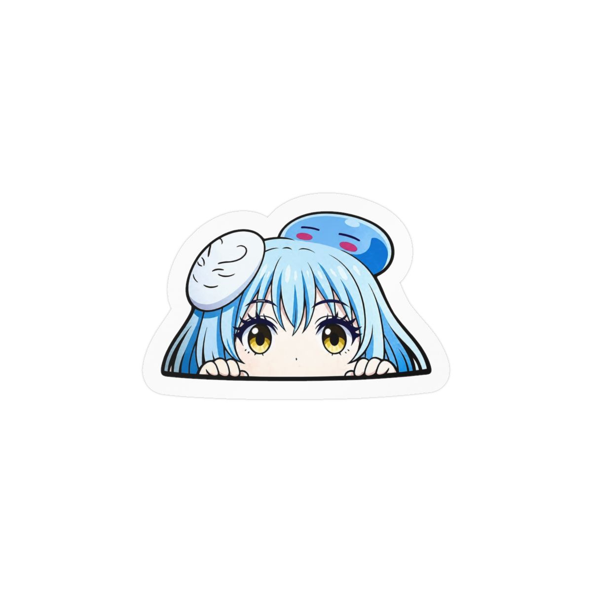 Rimuru Car Sticker rimuru Decor Anime Peek Window Decal from That Time I Got Reincarnated as a Slime Cute Kawaii JDM Anime Vinyl, Waterproof Otaku Car Decor for Drift, Laptop, Bumper (PEEKER) - alternate angle 1, merchandise