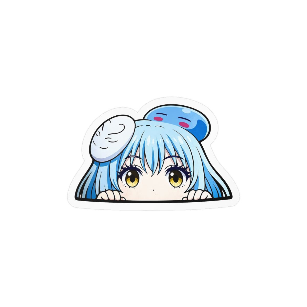 Rimuru Car Sticker rimuru Decor Anime Peek Window Decal from That Time I Got Reincarnated as a Slime Cute Kawaii JDM Anime Vinyl, Waterproof Otaku Car Decor for Drift, Laptop, Bumper (PEEKER) - alternate angle 2, merchandise