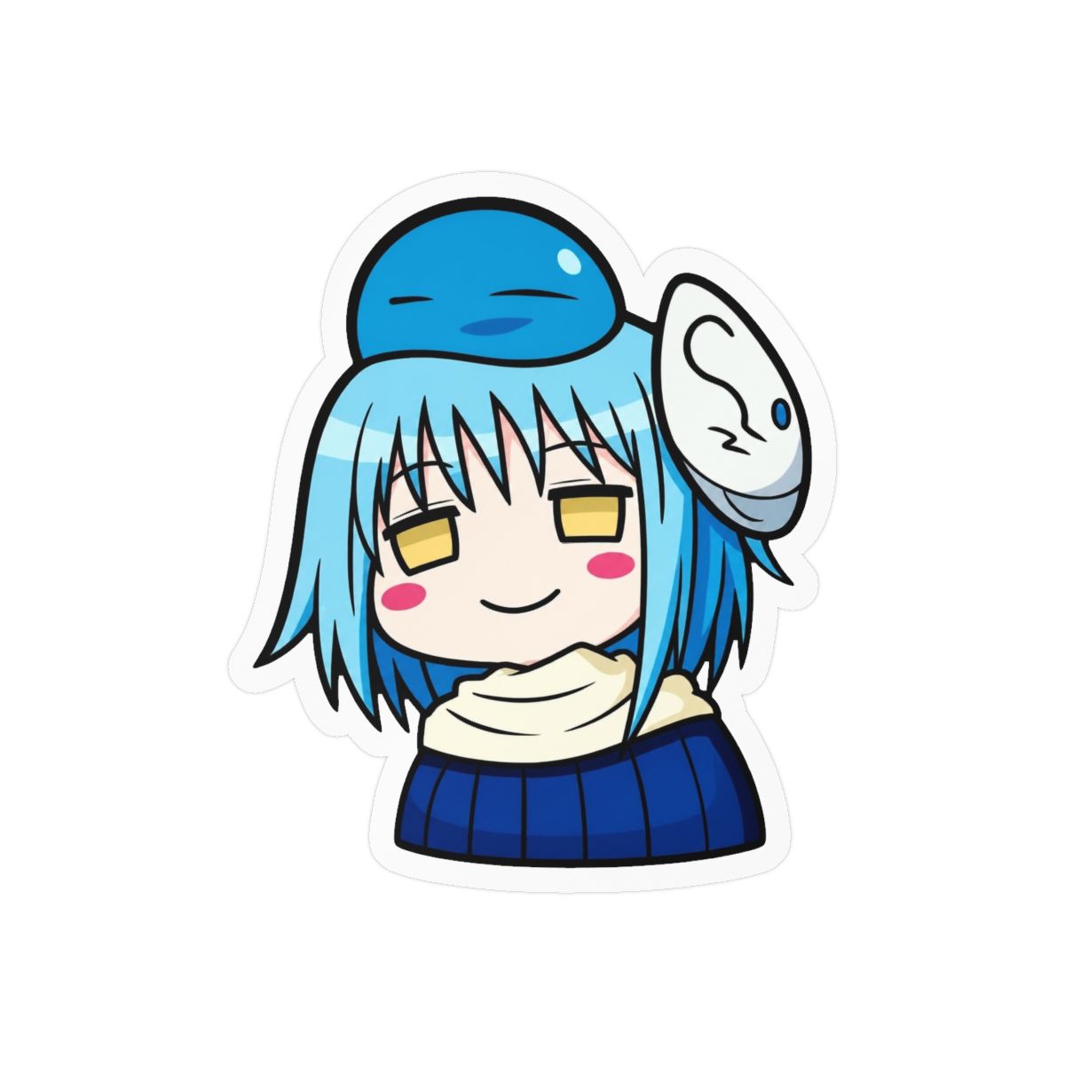 Rimuru Car Sticker rimuru Decor Anime Peek Window Decal from that Time I Got Reincarnated as a Slime Cute Kawaii JDM Anime Vinyl, Waterproof Otaku Car Decor for Drift, Laptop, Bumper (WWWW) - alternate angle 2, merchandise
